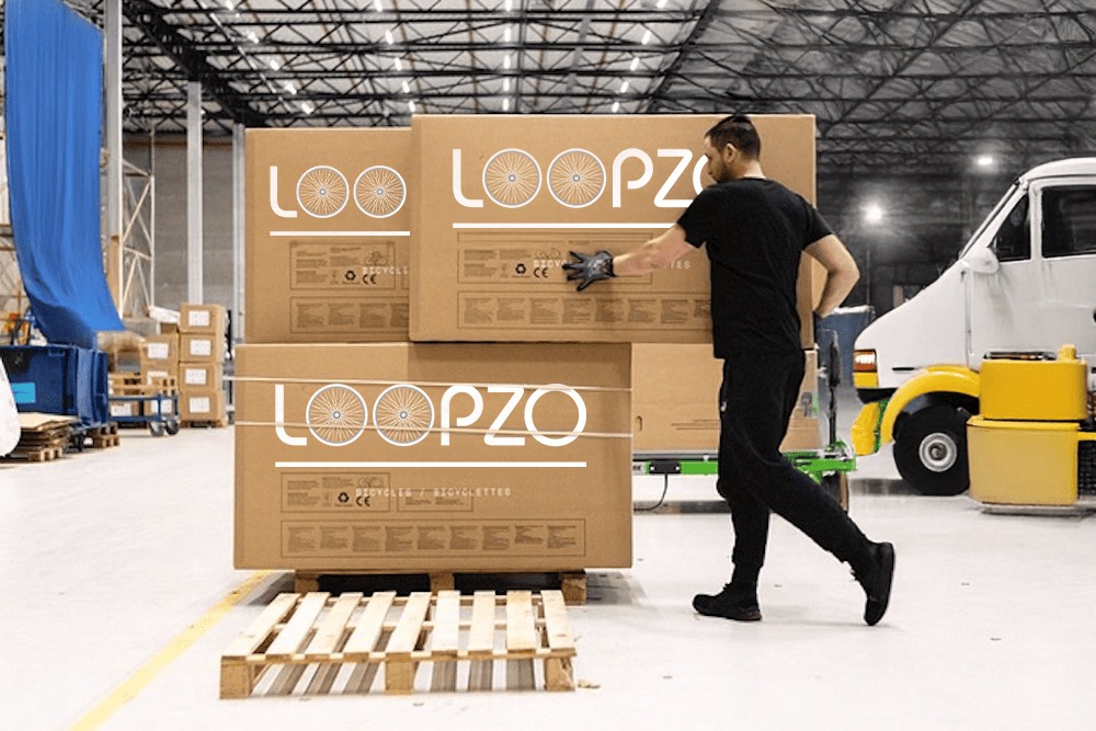Loopzo distributie - verpakte fietsen klaar voor verzending